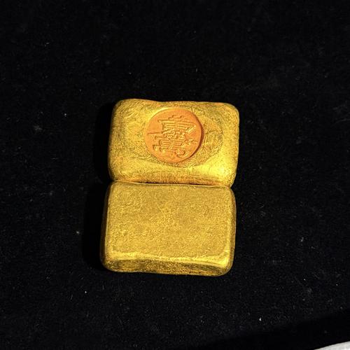 仿古金锭鎏金古玩金元宝中央造币厂黄金万两仿铜摆件批发工艺品